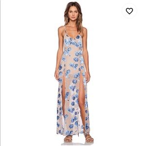 Marina Maxi Dress in Blue Sand